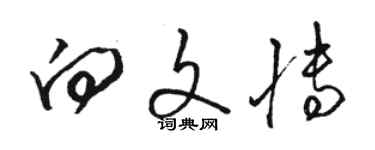 駱恆光向文博草書個性簽名怎么寫