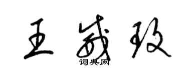 梁錦英王威玫草書個性簽名怎么寫