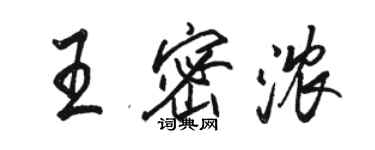 駱恆光王密濃行書個性簽名怎么寫