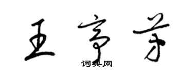 梁錦英王亭芳草書個性簽名怎么寫