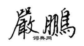 王正良嚴鵬行書個性簽名怎么寫