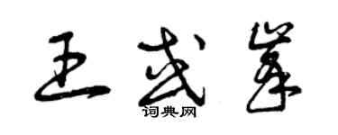 曾慶福王或峰草書個性簽名怎么寫