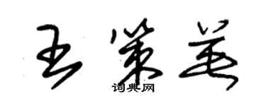 朱錫榮王策英草書個性簽名怎么寫