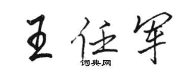 駱恆光王任軍行書個性簽名怎么寫