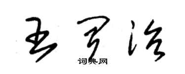 朱錫榮王聞治草書個性簽名怎么寫