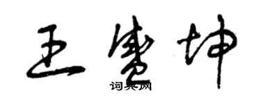 曾慶福王盛坤草書個性簽名怎么寫