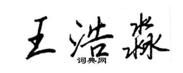 王正良王浩淼行書個性簽名怎么寫