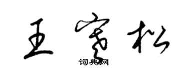 梁錦英王寒松草書個性簽名怎么寫