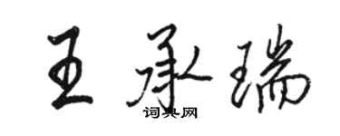 駱恆光王承瑞行書個性簽名怎么寫