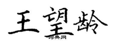 丁謙王望齡楷書個性簽名怎么寫