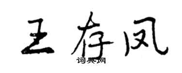 曾慶福王存鳳行書個性簽名怎么寫