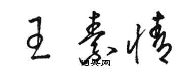 駱恆光王素情草書個性簽名怎么寫