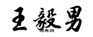 胡問遂王毅男行書個性簽名怎么寫