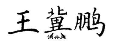 丁謙王冀鵬楷書個性簽名怎么寫