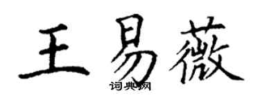 丁謙王易薇楷書個性簽名怎么寫