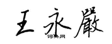 王正良王永嚴行書個性簽名怎么寫