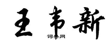 胡問遂王韋新行書個性簽名怎么寫