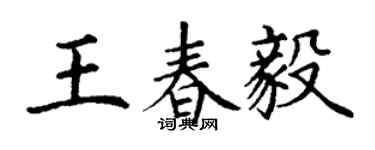 丁謙王春毅楷書個性簽名怎么寫