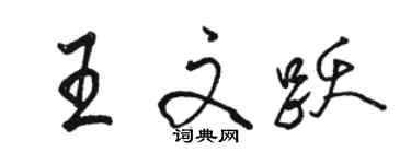 駱恆光王文躍行書個性簽名怎么寫