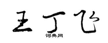 曾慶福王丁飛行書個性簽名怎么寫