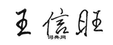 駱恆光王信旺行書個性簽名怎么寫