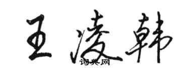 駱恆光王凌韓行書個性簽名怎么寫