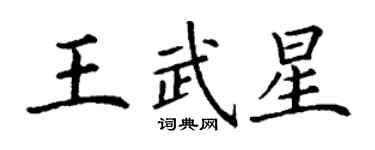 丁謙王武星楷書個性簽名怎么寫