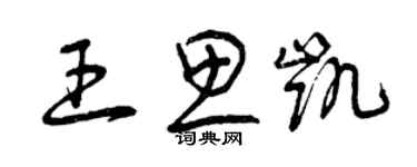 曾慶福王思凱草書個性簽名怎么寫