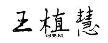 曾慶福王植慧行書個性簽名怎么寫