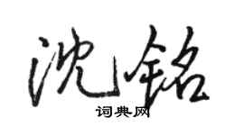 駱恆光沈銘行書個性簽名怎么寫