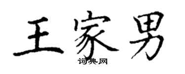 丁謙王家男楷書個性簽名怎么寫