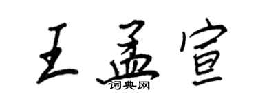 王正良王孟宣行書個性簽名怎么寫