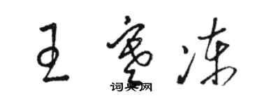 駱恆光王寒凍草書個性簽名怎么寫