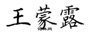 丁謙王蒙露楷書個性簽名怎么寫