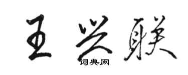 駱恆光王興聯行書個性簽名怎么寫