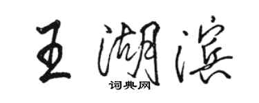 駱恆光王湖濱行書個性簽名怎么寫