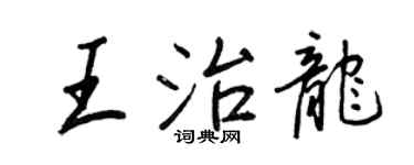 王正良王治龍行書個性簽名怎么寫