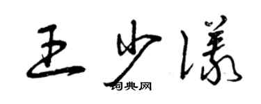 曾慶福王少儀草書個性簽名怎么寫