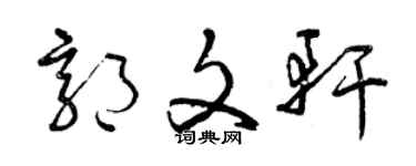 曾慶福郭文軒草書個性簽名怎么寫