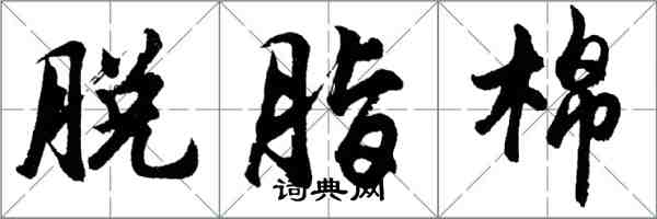 胡問遂脫脂棉行書怎么寫