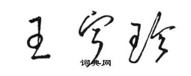 駱恆光王寧珍草書個性簽名怎么寫