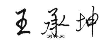 駱恆光王承坤行書個性簽名怎么寫