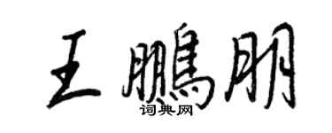王正良王鵬朋行書個性簽名怎么寫