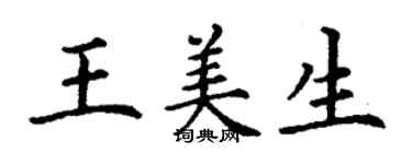 丁謙王美生楷書個性簽名怎么寫