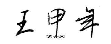 王正良王甲年行書個性簽名怎么寫