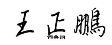 王正良王正鵬行書個性簽名怎么寫