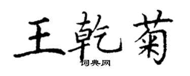 丁謙王乾菊楷書個性簽名怎么寫