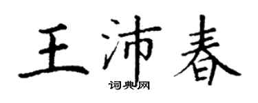 丁謙王沛春楷書個性簽名怎么寫