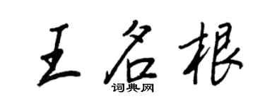 王正良王名根行書個性簽名怎么寫