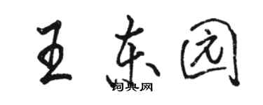 駱恆光王東園行書個性簽名怎么寫